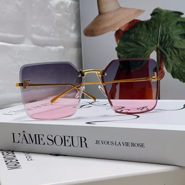 FIRST CRYSTAL SQUARE FRAME SUNGLASSES FE4082US IN METAL