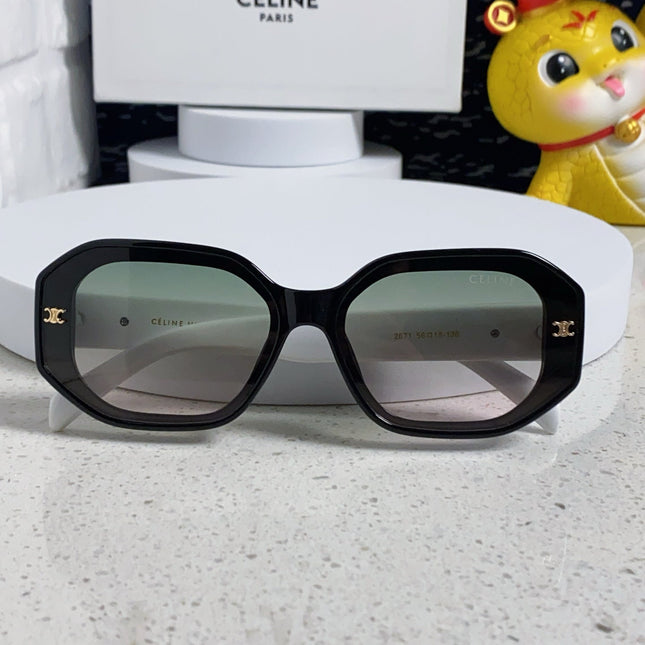 TRIOMPHE SQUARE SUNGLASS 566739 IN BLACK AND WHITE ACETATE