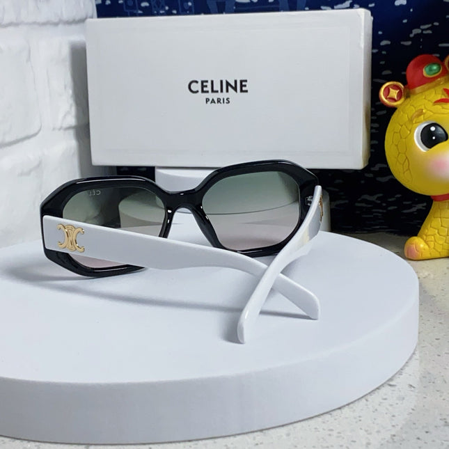 TRIOMPHE SQUARE SUNGLASS 566739 IN BLACK AND WHITE ACETATE