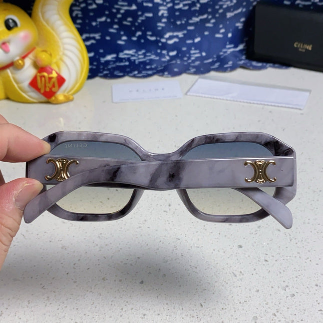 TRIOMPHE SQUARE SUNGLASS 566740 IN MARBLED EFFECT ACETATE