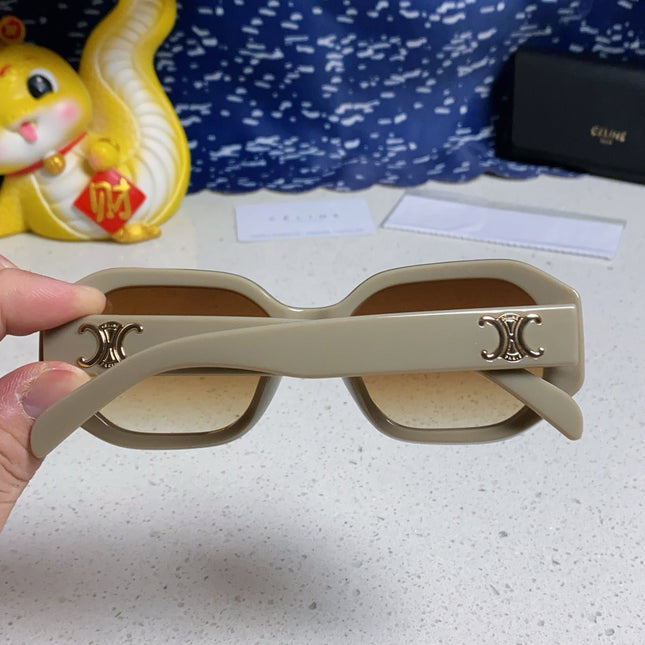 TRIOMPHE SQUARE SUNGLASS 566741 IN IVORY ACETATE