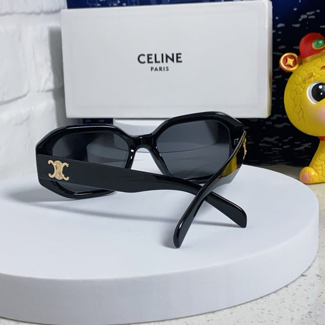 TRIOMPHE SQUARE SUNGLASS 566744 IN BLACK ACETATE