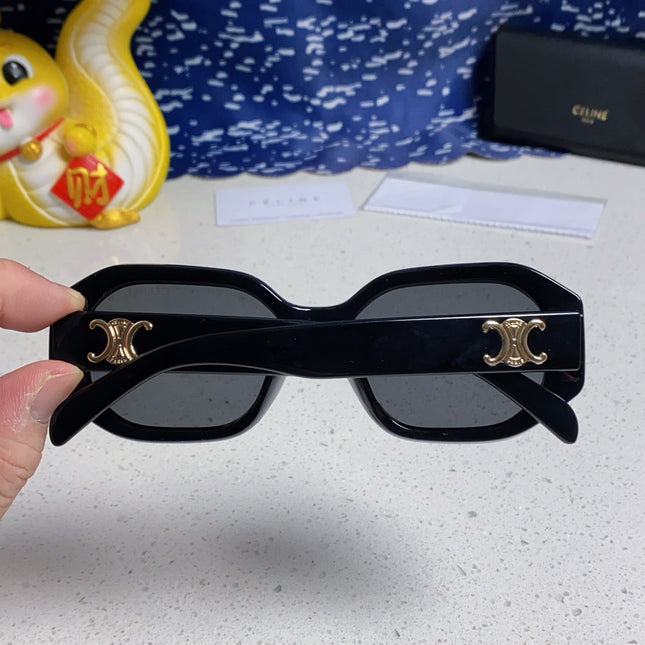 TRIOMPHE SQUARE SUNGLASS 566744 IN BLACK ACETATE
