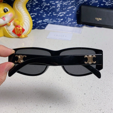 TRIOMPHE SUNGLASS 533220 IN BLACK ACETATE GOLD LOGO