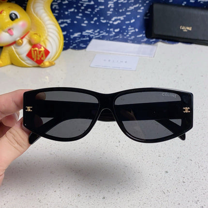 TRIOMPHE SUNGLASS 533220 IN BLACK ACETATE GOLD LOGO