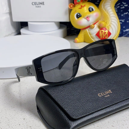 TRIOMPHE SUNGLASS 533221 IN BLACK ACETATE BLACK LOGO
