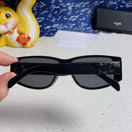 TRIOMPHE SUNGLASS 533221 IN BLACK ACETATE BLACK LOGO