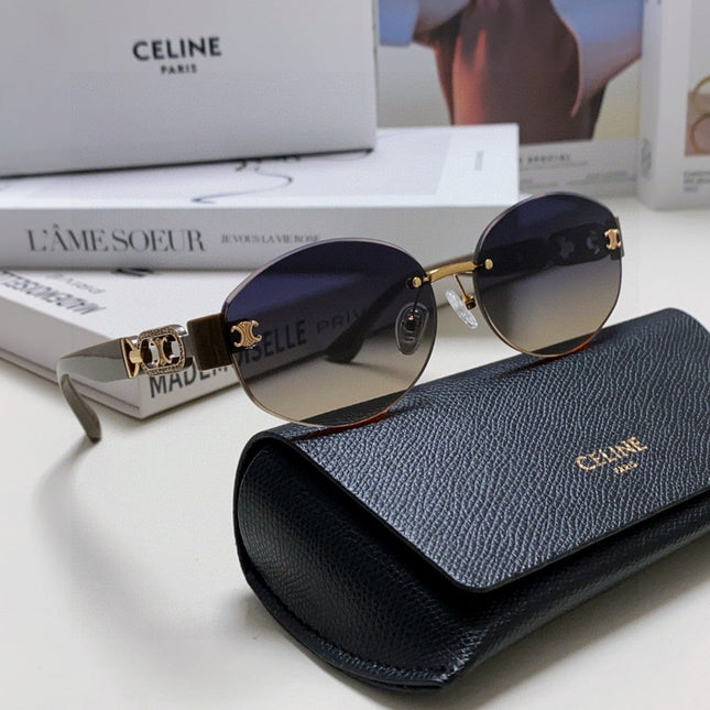 TRIOMPHE SUNGLASSES 573246 IN TAUPE BROWN METAL GRADIENT SMOKE LENSES