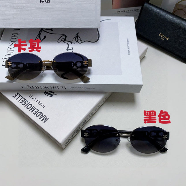 TRIOMPHE SUNGLASSES 573246 IN TAUPE BROWN METAL GRADIENT SMOKE LENSES