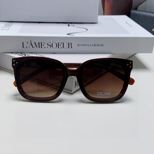 TRIOMPHE SUNGLASSES 573248 IN BROWN ACETATE METAL LOGO