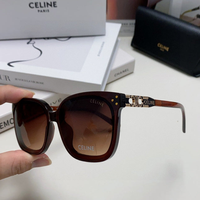 TRIOMPHE SUNGLASSES 573248 IN BROWN ACETATE METAL LOGO