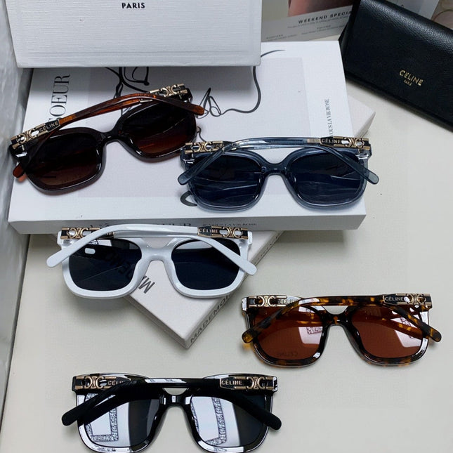 TRIOMPHE SUNGLASSES 573248 IN BROWN ACETATE METAL LOGO