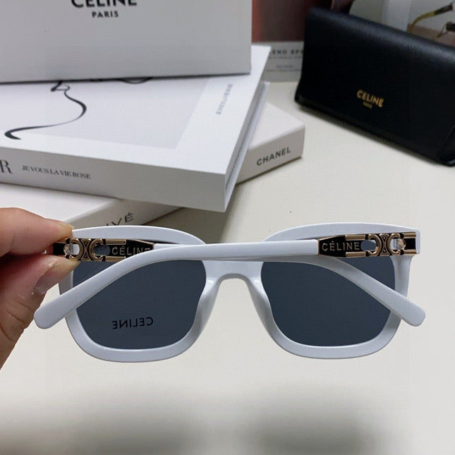 TRIOMPHE SUNGLASSES 573250 IN WHITE ACETATE METAL LOGO