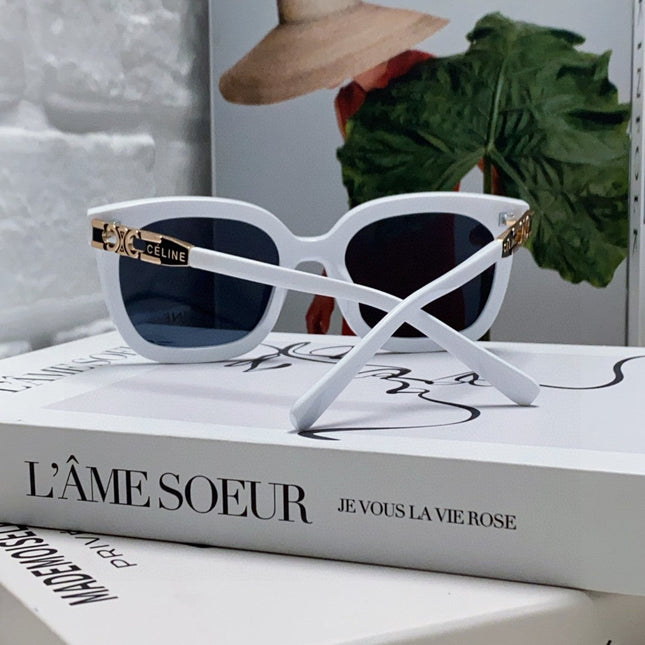 TRIOMPHE SUNGLASSES 573250 IN WHITE ACETATE METAL LOGO