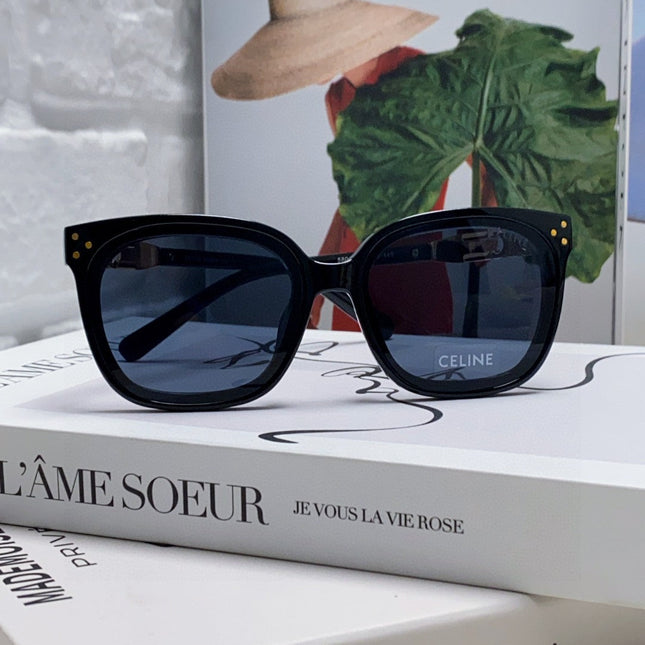 TRIOMPHE SUNGLASSES  573252 IN BLACK ACETATE METAL LOGO
