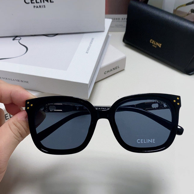 TRIOMPHE SUNGLASSES  573252 IN BLACK ACETATE METAL LOGO