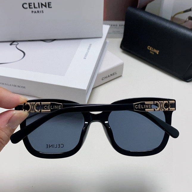 TRIOMPHE SUNGLASSES  573252 IN BLACK ACETATE METAL LOGO