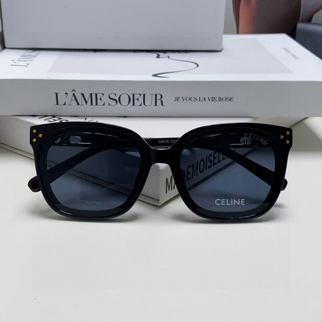 TRIOMPHE SUNGLASSES  573252 IN BLACK ACETATE METAL LOGO