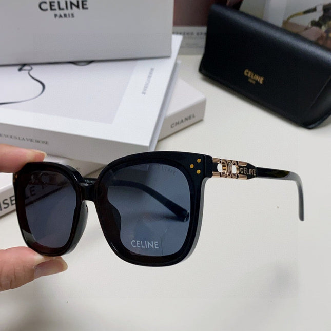 TRIOMPHE SUNGLASSES  573252 IN BLACK ACETATE METAL LOGO