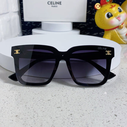 TRIOMPHE SUNGLASSES 548636 IN BLACK ACETATE GRADIENT SMOKE LENSES