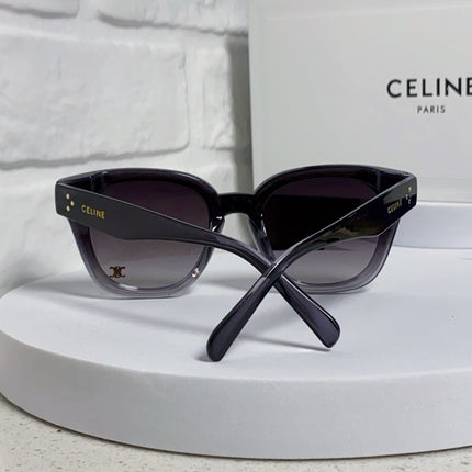 SQUARE SUNGLASS 575843 IN BLACK ACETATE GRADIENT SMOKE LENSES
