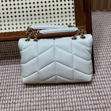 PUFFER TOY 23 IN WHITE LAMBSKIN GOLD HARDWARE
