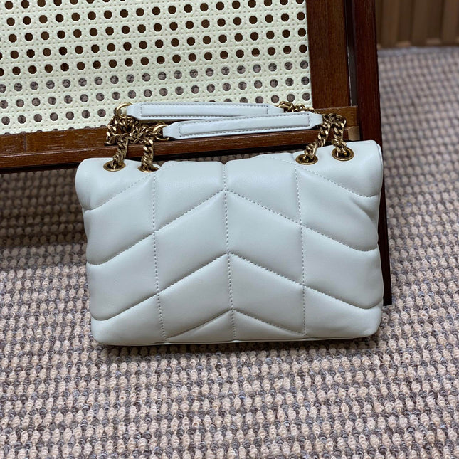 PUFFER TOY 23 IN WHITE LAMBSKIN GOLD HARDWARE