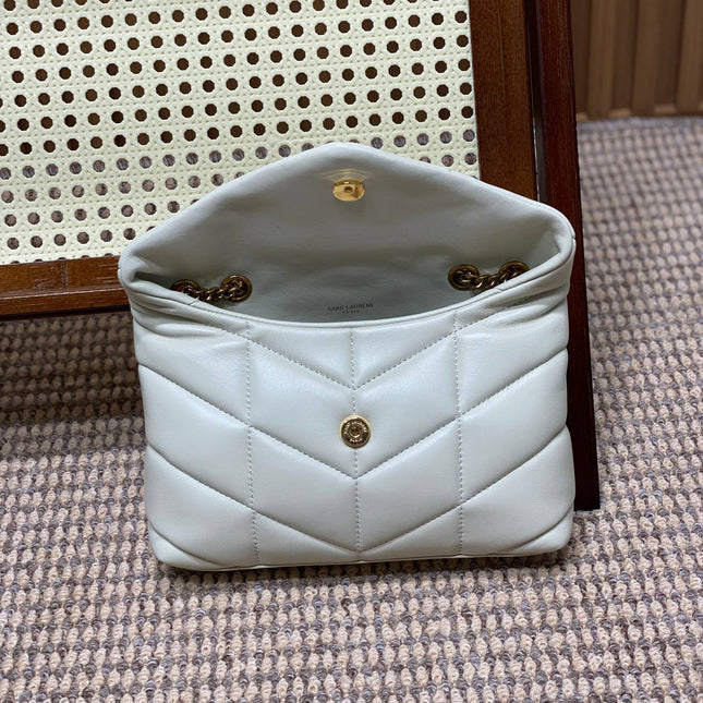 PUFFER TOY 23 IN WHITE LAMBSKIN GOLD HARDWARE