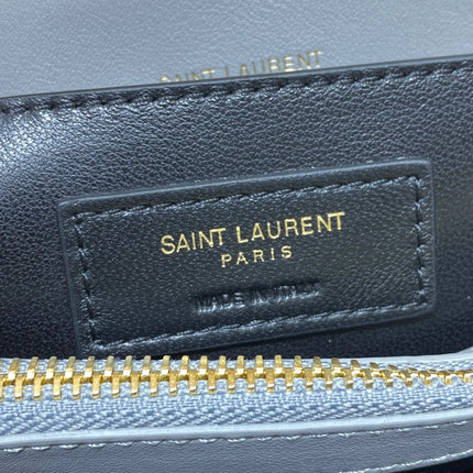 LOULOU SMALL 25 IN ASH BLUE LAMBSKIN GOLD HARDWARE