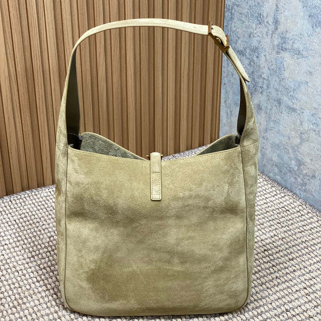 LE 5 À 7 SUPPLE BAG 31 IN KHAKI BROWN SUEDE