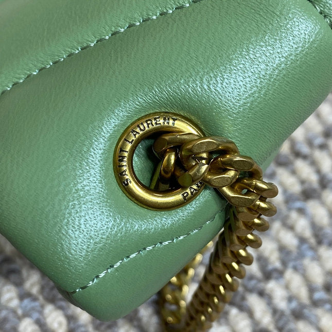 PUFFER TOY 23 IN FERN GREEN LAMBSKIN GOLD HARDWARE