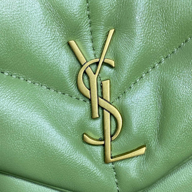 PUFFER TOY 23 IN FERN GREEN LAMBSKIN GOLD HARDWARE