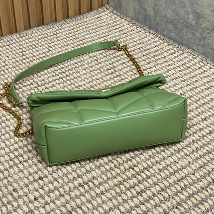 PUFFER TOY 23 IN FERN GREEN LAMBSKIN GOLD HARDWARE