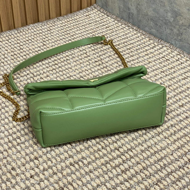 PUFFER TOY 23 IN FERN GREEN LAMBSKIN GOLD HARDWARE