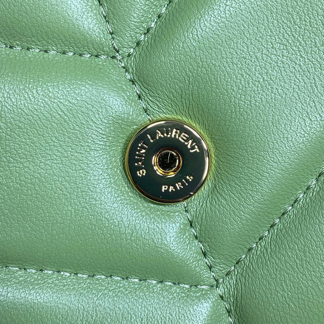 PUFFER TOY 23 IN FERN GREEN LAMBSKIN GOLD HARDWARE