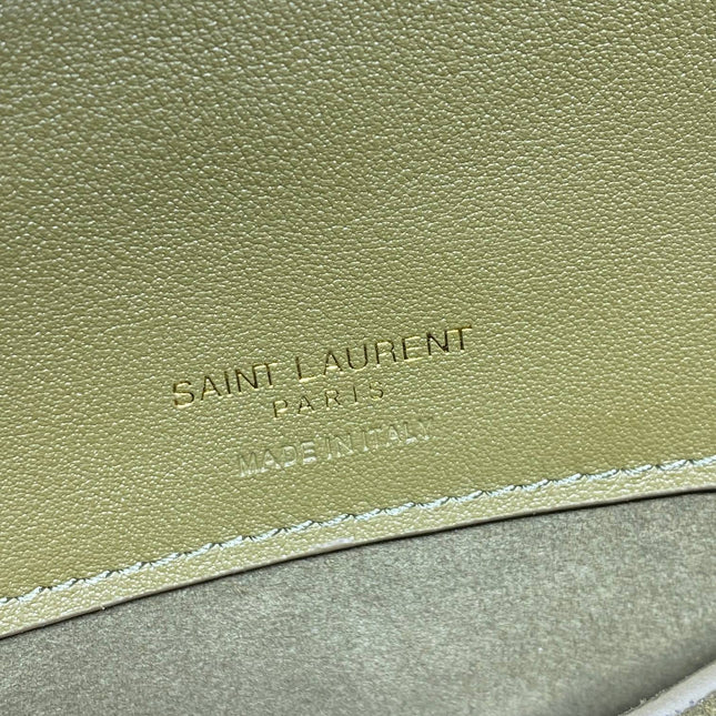LE 37 SMALL BUCKET BAG 20 IN HUNTER GREEN SUEDE GOLD HARDWARE