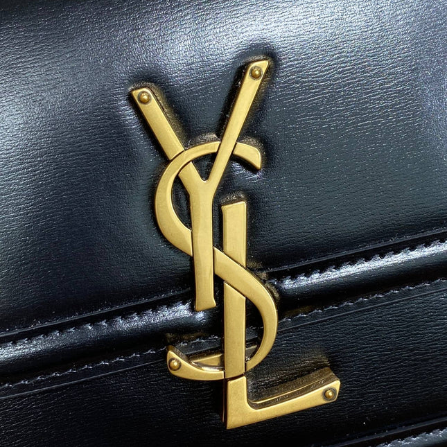 SOLFERINO SMALL SATCHEL 19 IN BLACK CALFSKIN GOLD HARDWARE