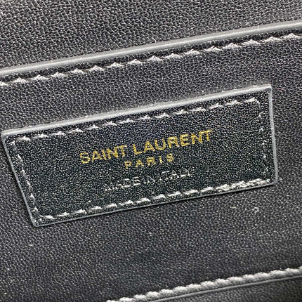 SOLFERINO SMALL SATCHEL 19 IN BLACK CALFSKIN GOLD HARDWARE