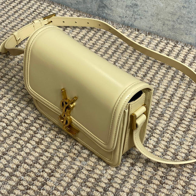 SOLFERINO SMALL SATCHEL 19 IN CANARY YELLOW CALFSKIN GOLD HARDWARE