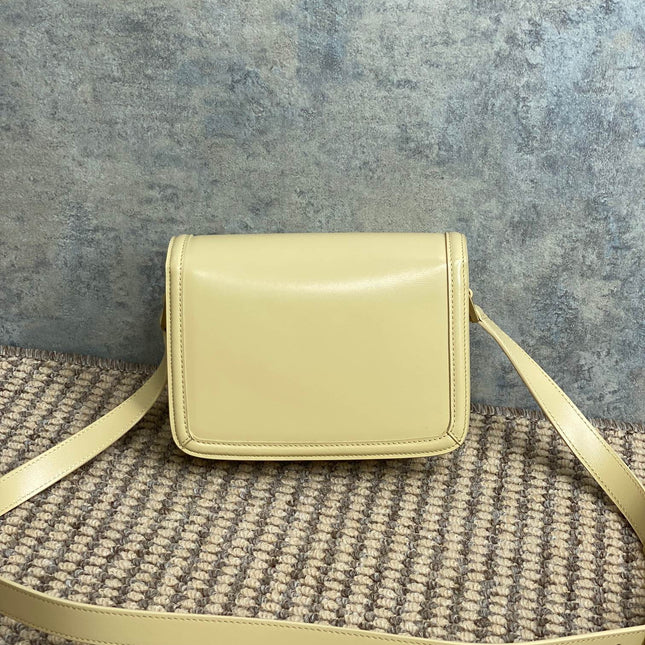 SOLFERINO SMALL SATCHEL 19 IN CANARY YELLOW CALFSKIN GOLD HARDWARE