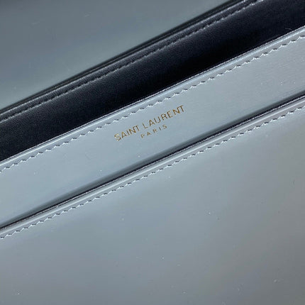 SOLFERINO SMALL SATCHEL 23 IN DARK GREY CALFSKIN GOLD HARDWARE