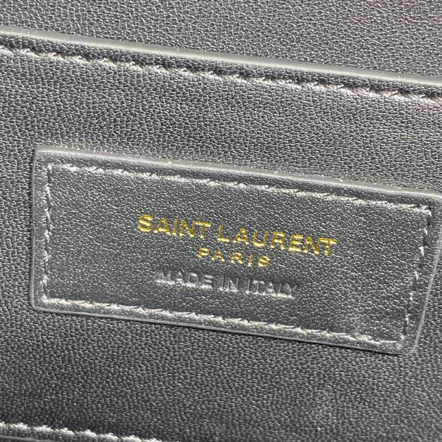 SOLFERINO SMALL SATCHEL 23 IN DARK GREY CALFSKIN GOLD HARDWARE