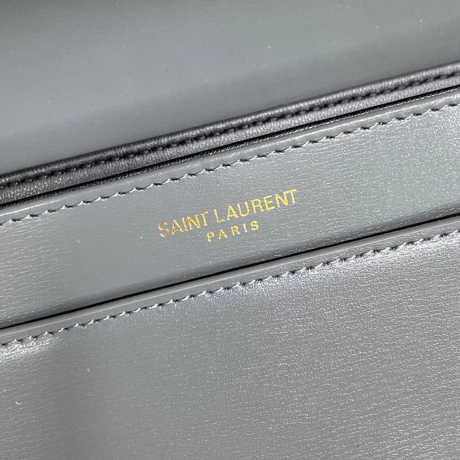 SOLFERINO SMALL SATCHEL 19 IN DARK GREY CALFSKIN GOLD HARDWARE