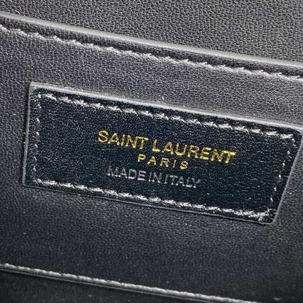 SOLFERINO SMALL SATCHEL 19 IN DARK GREY CALFSKIN GOLD HARDWARE