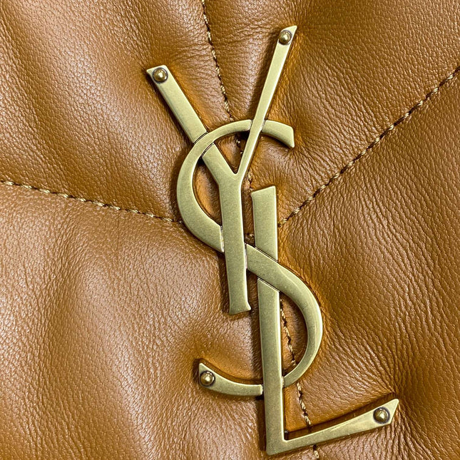 PUFFER SMALL 29 IN BRONZE BROWN LAMBSKIN GOLD HARDWARE