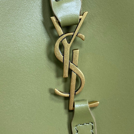 LE 37 MINI BUCKET BAG 15 IN AVOCADO GREEN CALFSKIN GOLD HARDWARE