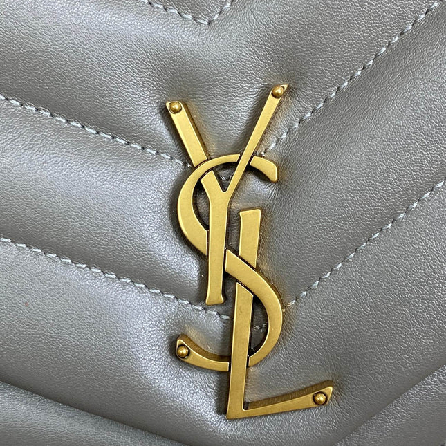 LOULOU SMALL 25 SHOULDER BAG IN DARK GREEN LAMBSKIN GOLD HARDWARE