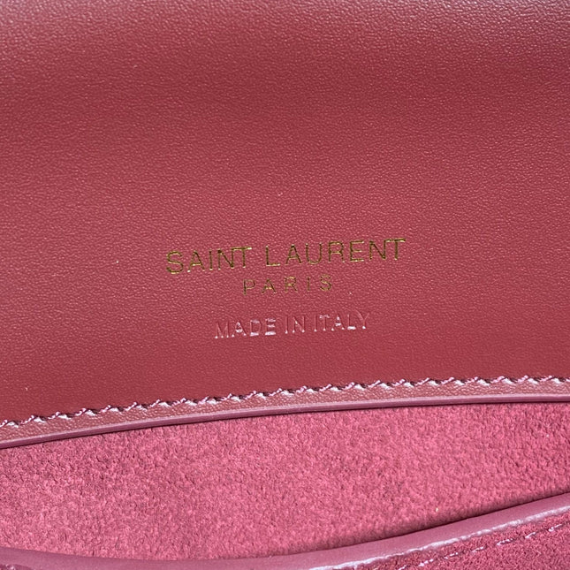 LE 37 SMALL BUCKET BAG 20 IN BURGUNDY RED CALFSKIN GOLD HARDWARE