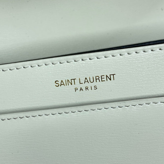 SOLFERINO SMALL SATCHEL 19 IN WHITE CALFSKIN GOLD HARDWARE