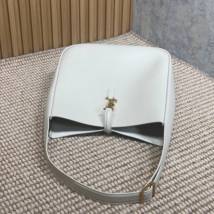 LE 5 À 7 LARGE SUPPLE BAG 31 IN WHITE CALFSKIN